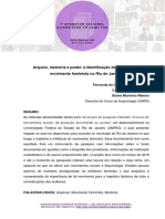 Arquivo, Memória e Poder - A Identificação Dos Acervos Do Mov Feminista Do RJ PDF