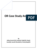 OR Case Study Analysis: - by Aditya Karam (04), Gurjinder Singh (10), Deepti Sana (40), Kaushik Mandal (41), Pankaj Bajaj