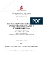 Les Politiques de Sûreté Des Entreprises Françaises À Linternational