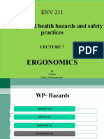 Occupational Health Hazards and Safety Practices: Ergonomics