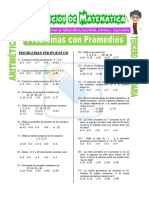 Problemas Con Promedios para Tercero de Secundaria