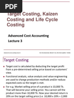 Target Costing, Kaizen Costing and Life Cycle Costing: Advanced Cost Accounting