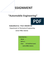 Automobile Engg Assignment