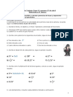 Guía Potencias y Propiedad de La Multiplicación Semana 27 de Abril 8vo Básico