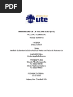 Análisis de Sentencia Sobre Acto de Venta Con Pacto de Retroventa