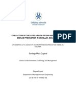 Evaluation of The Availability of Raw Materials For Biogas Production in Medellín, Colombia