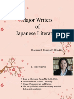 Major Writers of Japanese Lit.