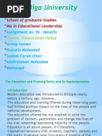 Jigjiga University: School of Graduate Studies Ma in Educational Leadership