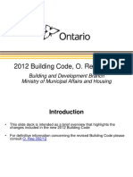 2012 Building Code, O. Reg 332/12: Building and Development Branch Ministry of Municipal Affairs and Housing