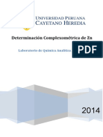 Informe Quimica Analitica Determinacion de Zinc