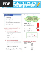 Adición y Sustracción de Fracciones y Decimales para Cuarto de Primaria