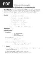 Estimation of Carbohydrate by The Anthrone Method: BT 510 Analytical Biotechnology Lab