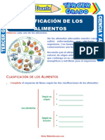 Clasificación de Los Alimentos para Tercer Grado de Primaria