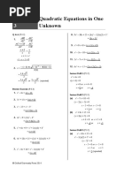 Quadratic Equations in One Unknown: AC AB CB AC CB AC CB AC x1 X X + 1 X X 0