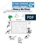 Ficha de Seres Vivos y No Vivos para Primaria