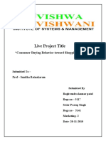 Consumer Buying Behavior Toward Shopping Malls Live Project of CB Raghvendra Patel &amp Shrisir Pratap Singh