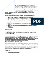 What Is The Anderson Model of Learning Evaluation?