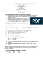 Morphology II: 1. Morpho (Pho) Nology: Morphs, Morphemes and Allomorphs