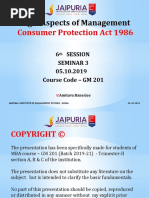 Legal Aspects of Management: Consumer Protection Act 1986