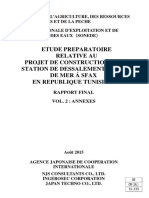 Etude Preparatoire Relative Au Projet de Construction de La Station de Dessalement D'Eau de Mer Á Sfax en Republique Tunisienne