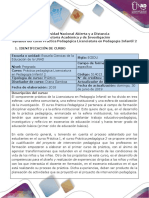 Syllabus Del Curso Práctica Pedagógica Licenciatura en Pedagogía Infantil 2 PDF