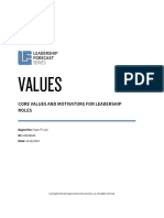 Values: Core Values and Motivators For Leadership Roles