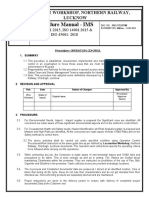 Procedure Manual - IMS: Locomotive Workshop, Northern Railway, Lucknow