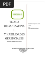 TEORIA ORGANIZACIONAL Y HABILIDADES GERENCIALES Eje 3