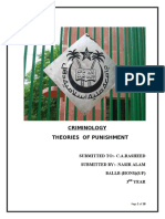 Criminology Theories of Punishment: Submitted To:-C.A.Rasheed Submitted By: - Nasir Alam Ballb (Hons) (S/F) 3 Year