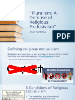 "Pluralism: A Defense of Religious Exclusivism": Alvin Plantinga