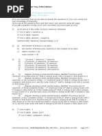 Answers To End-Of-Chapter Questions For Chapter 3, Atomic Structure