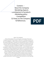 Content: - 1) About The Company 2) Marketing Aspects - Development of Products - Marketing Policy - Competition 3) Views On The Company 4) References