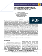 Strategies Applied On The Factors Affecting The Performance of Pupils in Selected Public Elementary