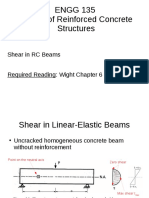 ENGG 135 Design of Reinforced Concrete Structures: Shear in RC Beams Required Reading: Wight Chapter 6