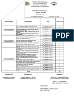 FBS Budget of Work TSF