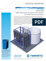 Technical Datasheet: MBR Wastewater Treatment Pilot System For Water Recovery & Reuse