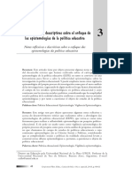 Tello 2013 Notas Reflexivas y Descriptivas Sobre El Enfoque de Las Epistemologias de La Politica Educativa