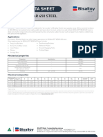 Product Data Sheet: Bisalloy Wear 450 Steel