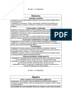 8º Ano - Plano de Estudos