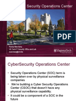 Building A Security Operations Center: Randy Marchany VA Tech IT Security Office and Lab Marchany@vt - Edu