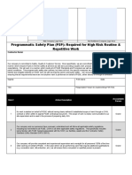 Programmatic Safety Plan (PSP) : Required For High Risk Routine & Repetitive Work