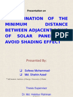 Determination of The Minimum Distance Between Adjacent Rows of Solar Panels To Avoid Shading Effect