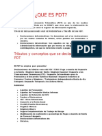 ¿Que Es PDT?: Tributos y Conceptos Que Se Declaran Con El PDT