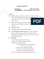 Summary Report: Name: Dulfo, Allyson Mae A. Date: July 19, 2019 Company: Design Coordinates Inc. Area of Assignment