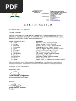 Certificatio Libato