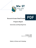 Research Grants Final/Terminal/Exit Progress Report: Instructions and Reporting Form