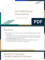 Emile Durkheim and Functionalism