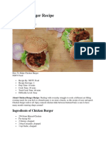 Chicken Burger Recipe