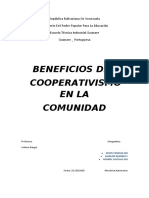 Beneficios Del Cooperativismo en La Comunidad