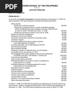 Cpa Review School of The Philippines: Auditing Problems Audit of Liabilities Problem No. 1